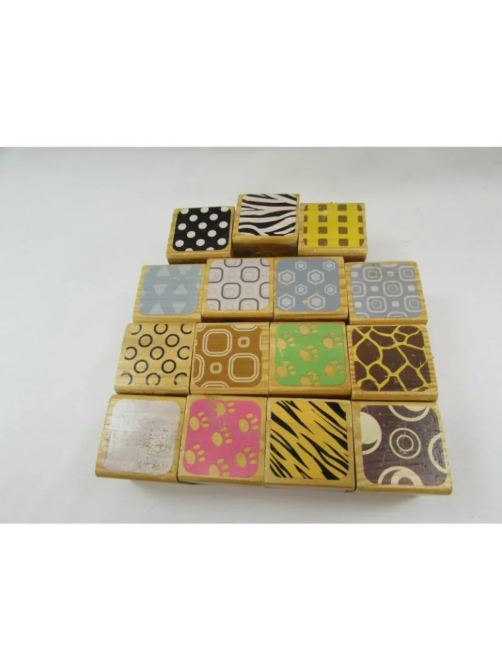 15 WOOD Blocks Garanimals Animals 32245 Toy Block Building Shapes